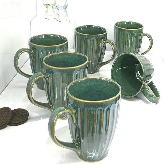 Cup'n'Crock Premium Ceramic Coffee Mugs - Set of 6, 300 ML