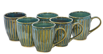 Cup'n'Crock Premium Ceramic Coffee Mugs - Set of 6, 300 ML