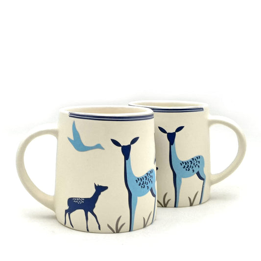 Cup'n'Crock Ceramic Tea/Coffee Mugs (Blue Deer Mug Set of 2)