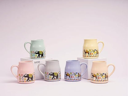 Cup'n'Crock Ceramic Candy Tea Cup - Set of 6 with Kettle - Printed Multicolor